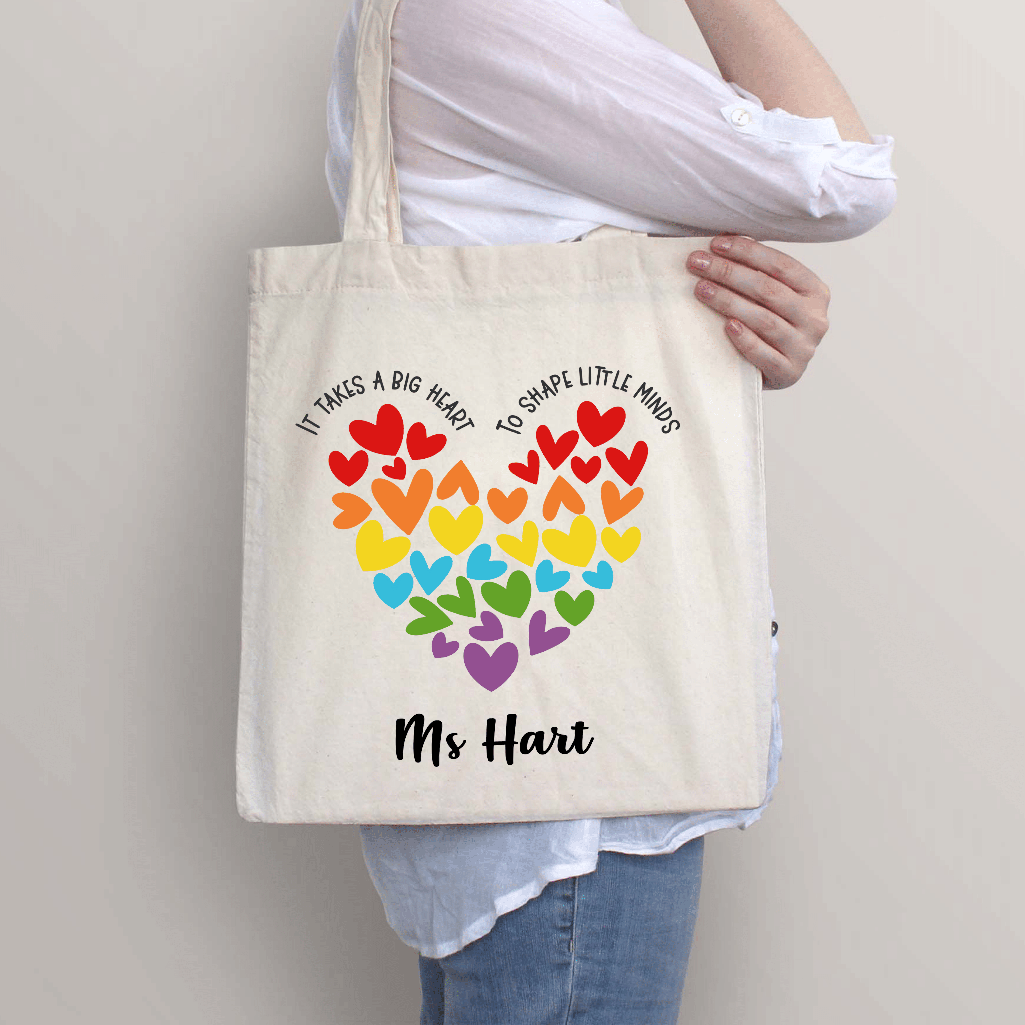 Little Hearts Teacher Bag| Appreciation gift for teachers| Customisable 