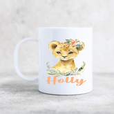 LION CUB FLORAL PLASTIC MUG