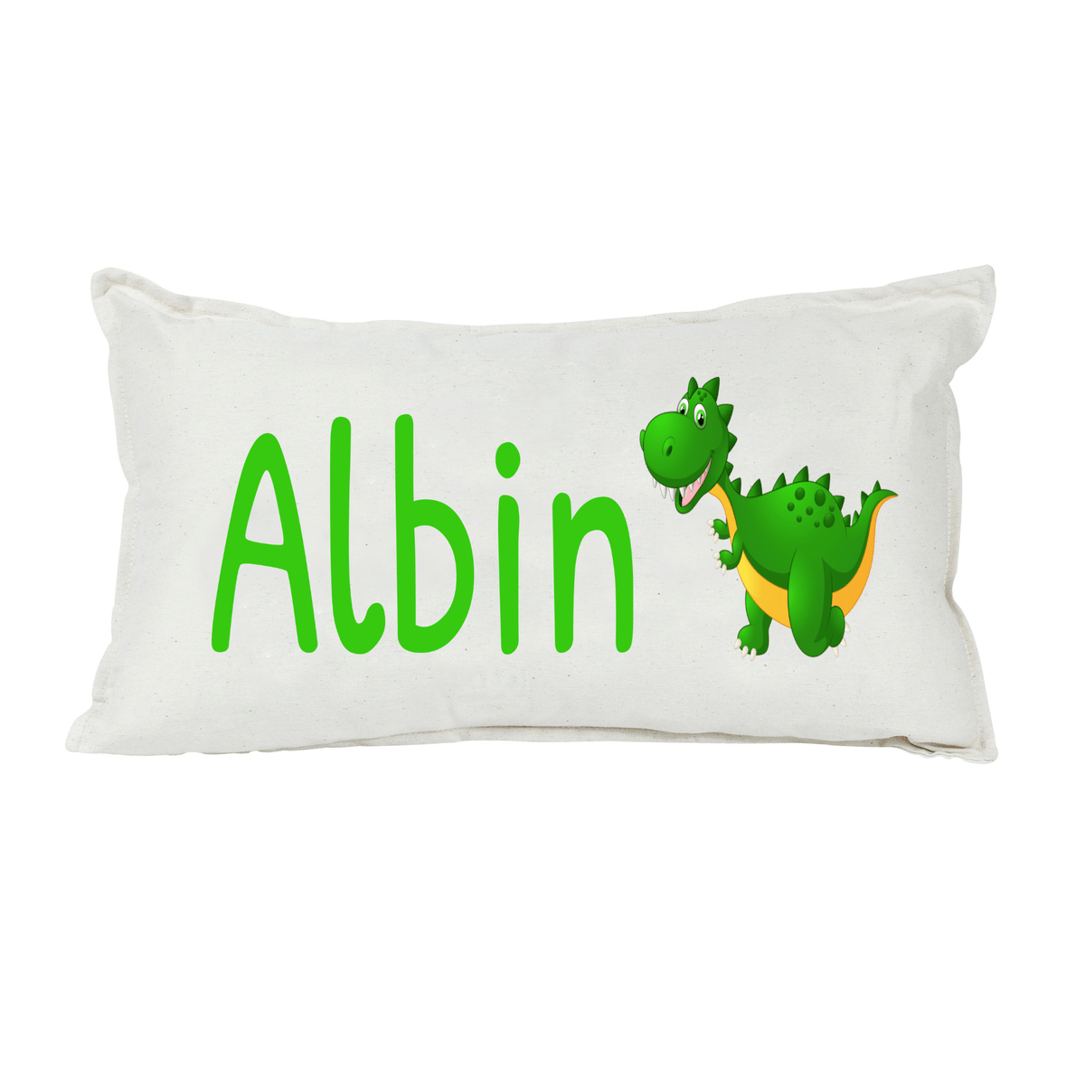 Lil Green Rhino dinosaur pillow DINOSAUR GREEN RECTANGLE PILLOW