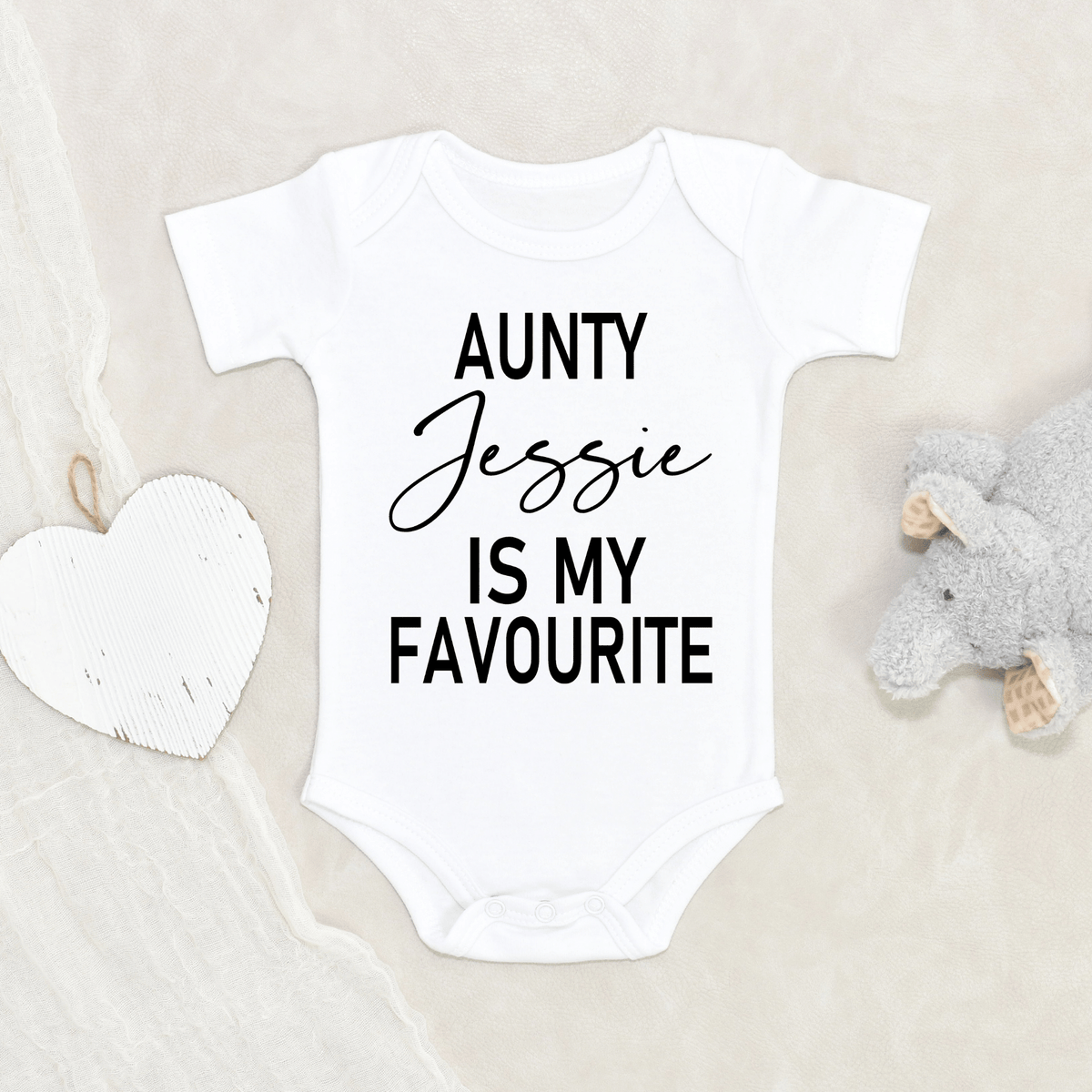 I love my auntie personalised store baby grow