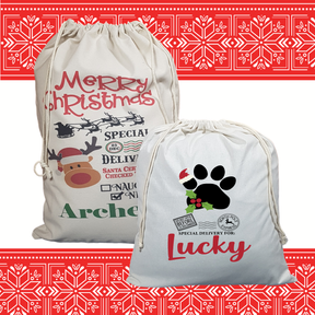 Lil Green Rhino Pet santa sack PAWS OFF PET SANTA SACK