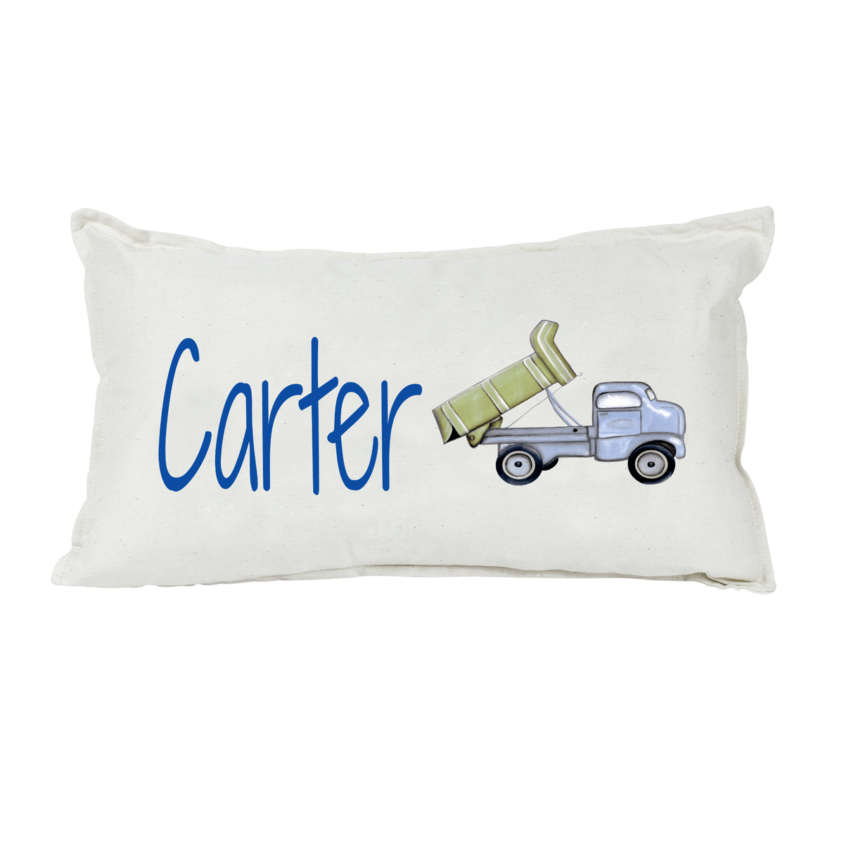 Lil Green Rhino truck pillow TRUCK BLUE AND GREEN RECTANGLE PILLOW